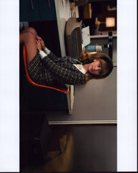 Stephanie Drake Sitting at Desk in Mad Men Photo Print