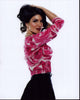 Gina Carano in pink flower sweater photo print