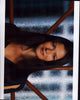 Jill Hennessy close up photo print in blue top, elegant portrait.