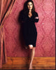 Paige Turco in black dress photo print, stylish wall art.
