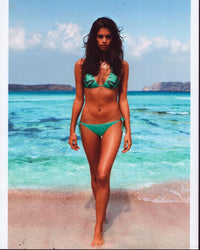 Sara Sampaio Beach Photo Print in Green Butterfly Bikini