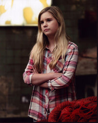 Kyla Kenedy arms crossed in pink plaid shirt photo print