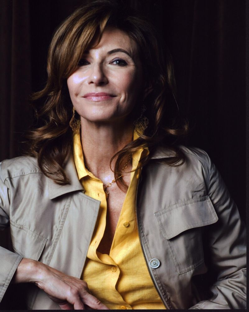 Mary Steenburgen photo print in tan jacket and yellow shirt