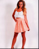 Ashley Michaelsen in white top and pink skirt photo print