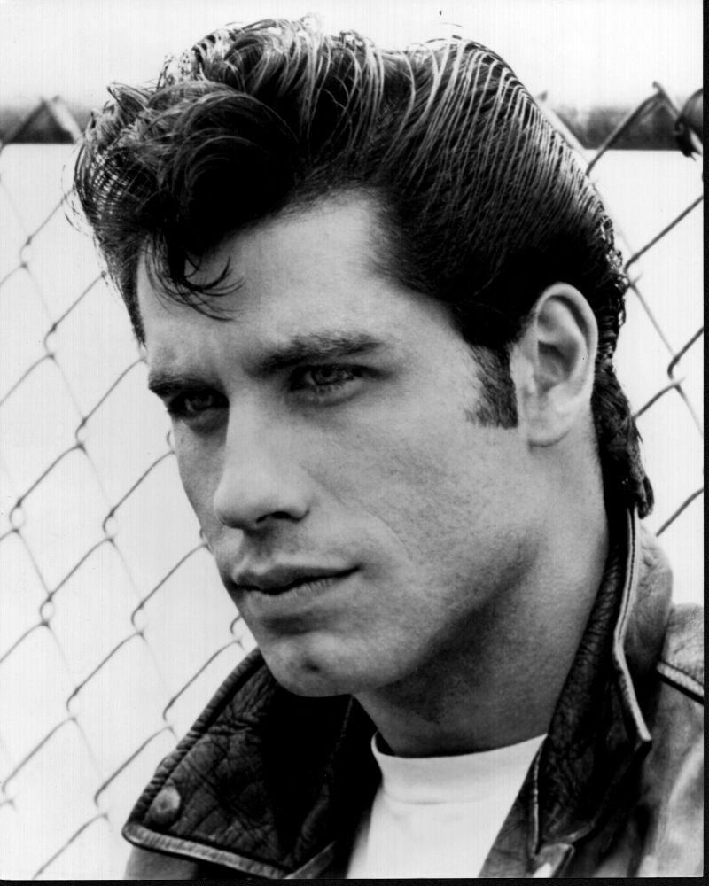 John Travolta Close-Up Photo Print from Grease in Black and White