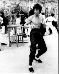 Bruce Lee On Set of Enter The Dragon Black and White Photo Print