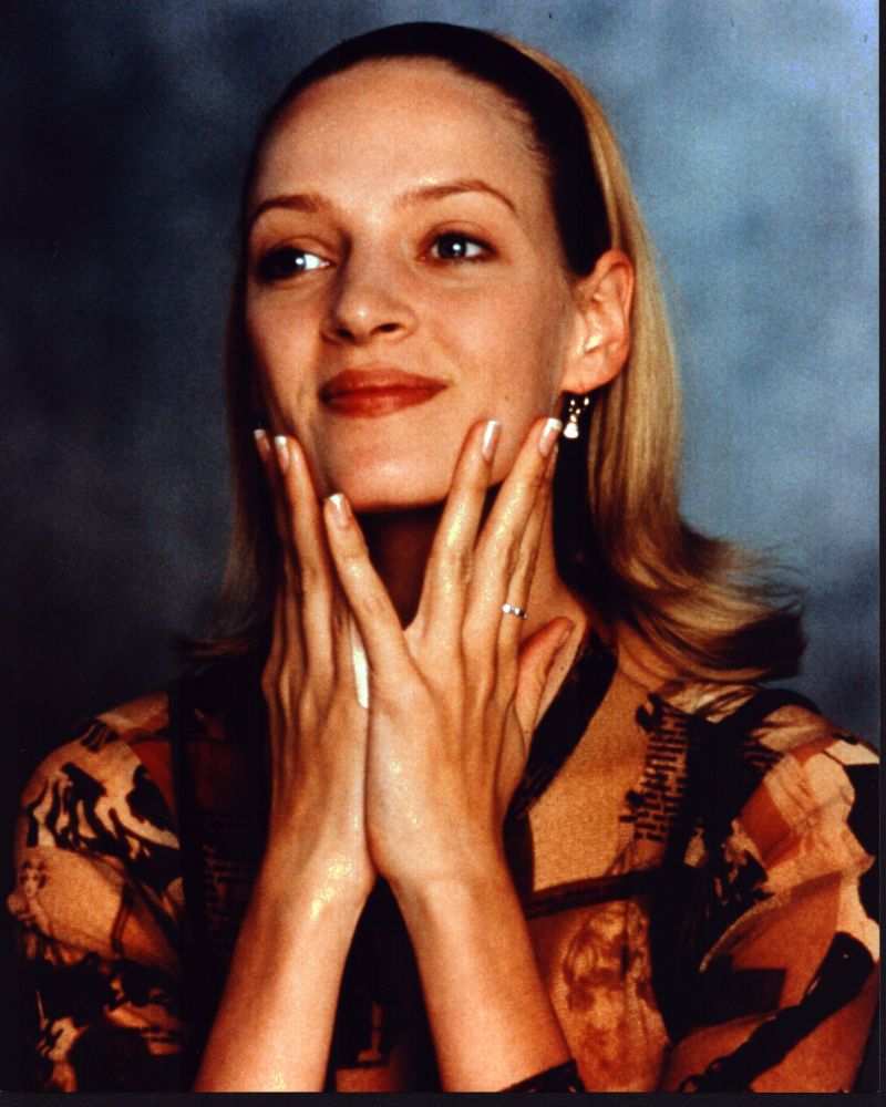 Uma Thurman Headshot Photo Print showcasing elegance and charisma.