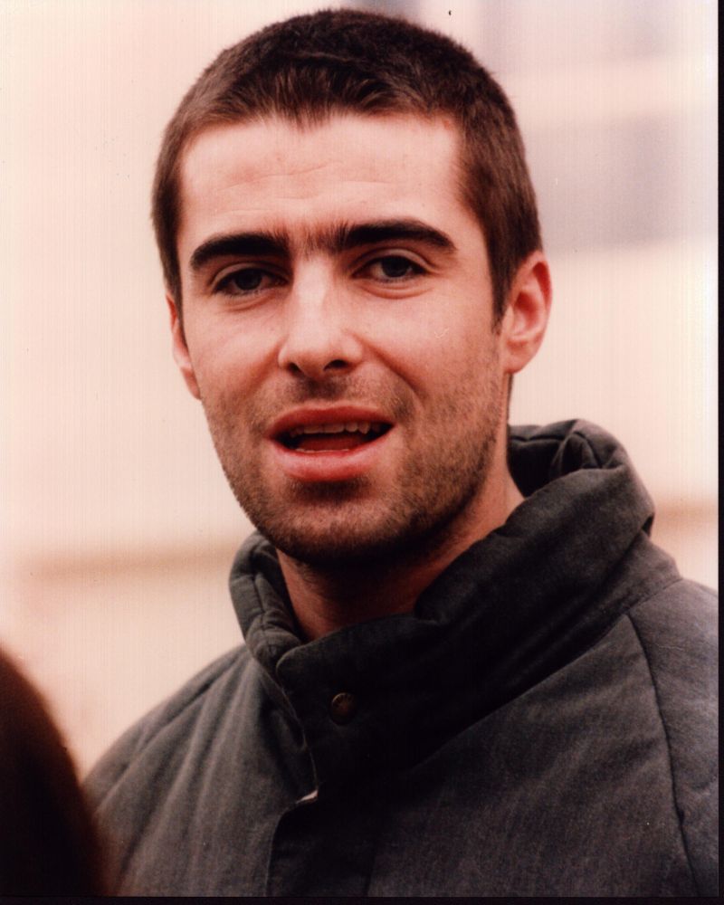 Liam Gallagher photo print in puffer jacket, rock music art