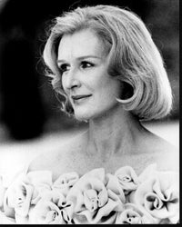 Glenn Close in floral off-shoulder dress from Reversal of Fortune black and white photo print