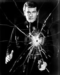 Roger Moore black and white photo print from Live And Let Die.