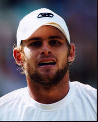 Close-up photo print of Andy Roddick playing tennis.