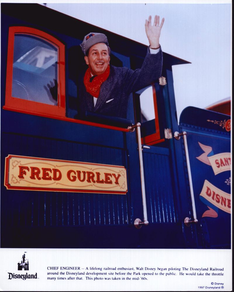 Walt Disney On Disneyland Train Photo Print - Various Sizes
