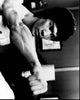 Bruce Lee Close-Up Punching Black and White Photo Print