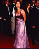 Salma Hayek in purple gown on red carpet photo print.