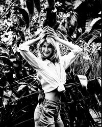 Laura Dern Black and White Photo Print with Toy Dinosaur