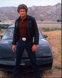 David Hasselhoff Knight Rider Photo Print - Iconic Car Scene