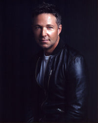 George Newbern photo print in leather jacket, stylish and charismatic.