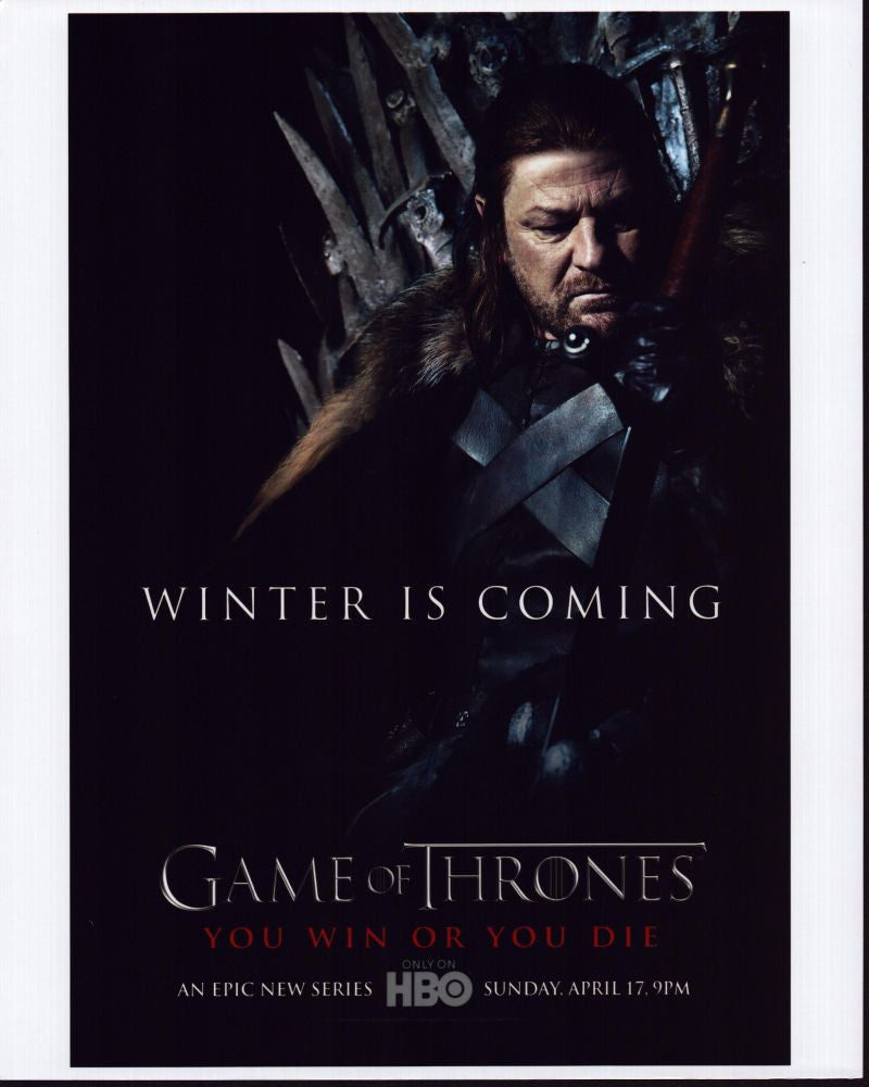 Sean Bean Winter Is Coming Photo Print from Game of Thrones