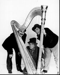 Marx Brothers Behind Harp Black and White Photo Print