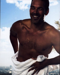 Eddie Cibrian smiling in towel photo print.