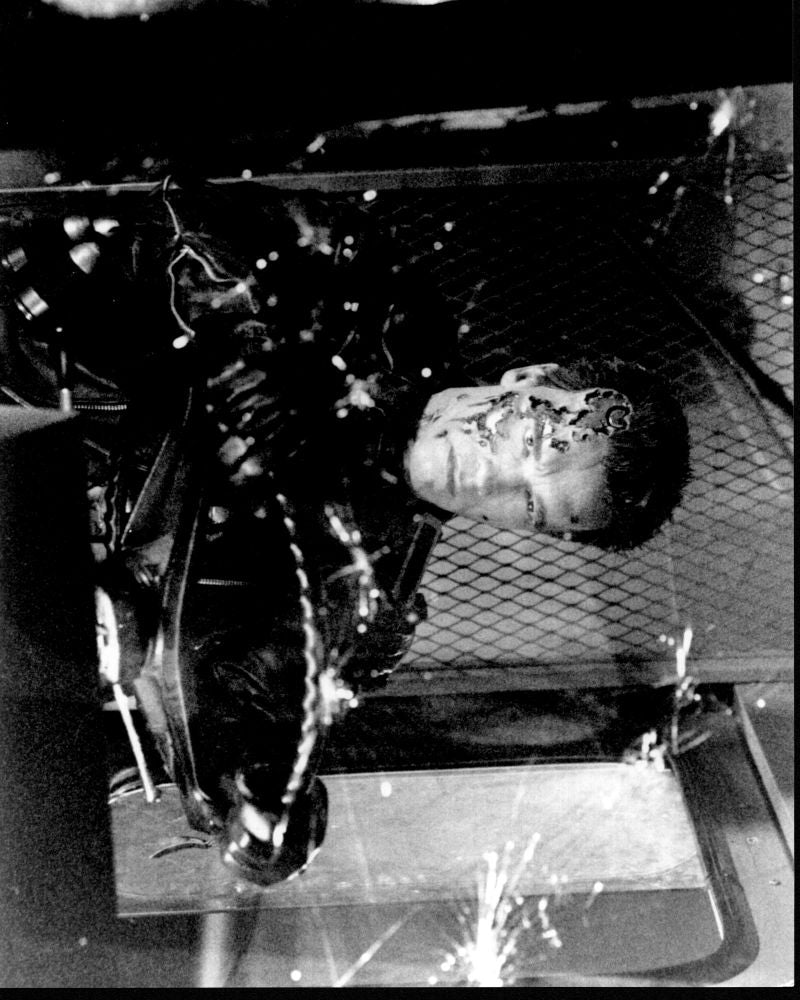 Arnold Schwarzenegger black and white photo print from Terminator 2: Judgment Day