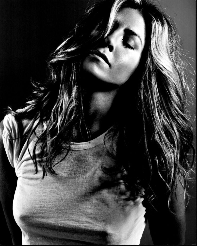 Jennifer Aniston Eyes Closed Black and White Photo Print