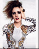Laura Marano in White and Gold Animal Print Top Photo Print