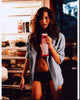 Genesis Rodriguez sipping milk in an unbuttoned shirt photo print.
