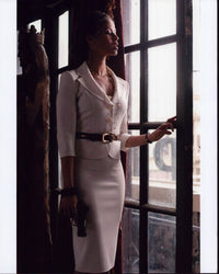 Gugu Mbatha-Raw in white suit with gun from Undercovers - Photo Print
