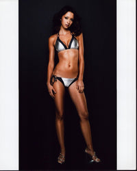Taryn Southern in silver and black bikini photo print