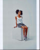Yara Shahidi Sitting on White Cube Photo Print - Modern Art