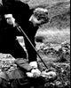 Michael Caine pointing gun at Ian Hendry in Get Carter black and white photo print.