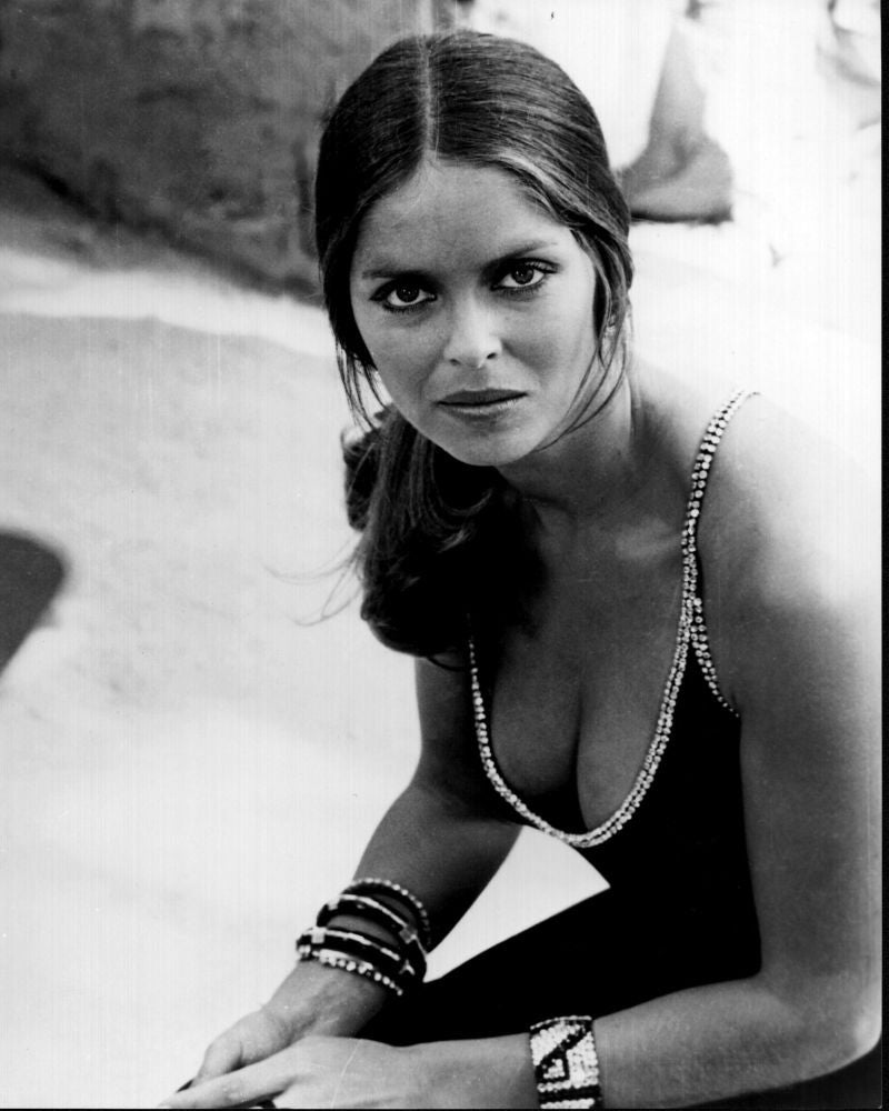 Barbara Bach in Rhinestone Trim Dress - The Spy Who Loved Me Black and White Photo Print