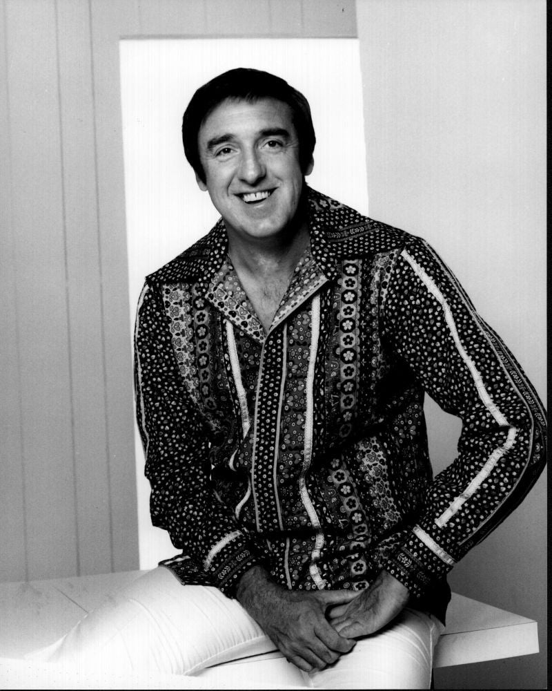 Jim Nabors Black and White Photo Print in Patterned Shirt