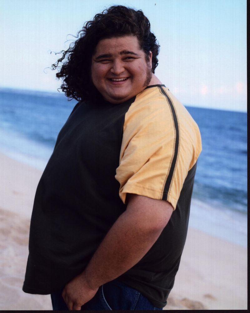 Jorge Garcia laughing on the beach photo print.