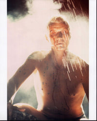 Rutger Hauer photo print from Blade Runner featuring sparks in a dramatic scene.