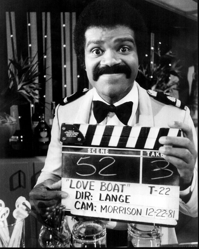 Ted Lange On Set of The Love Boat Black and White Photo Print