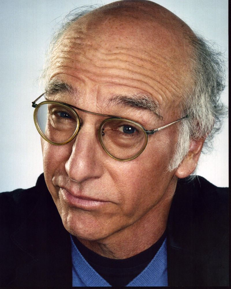 Larry David Close Up Photo Print in Blue Sweater and Black Jacket