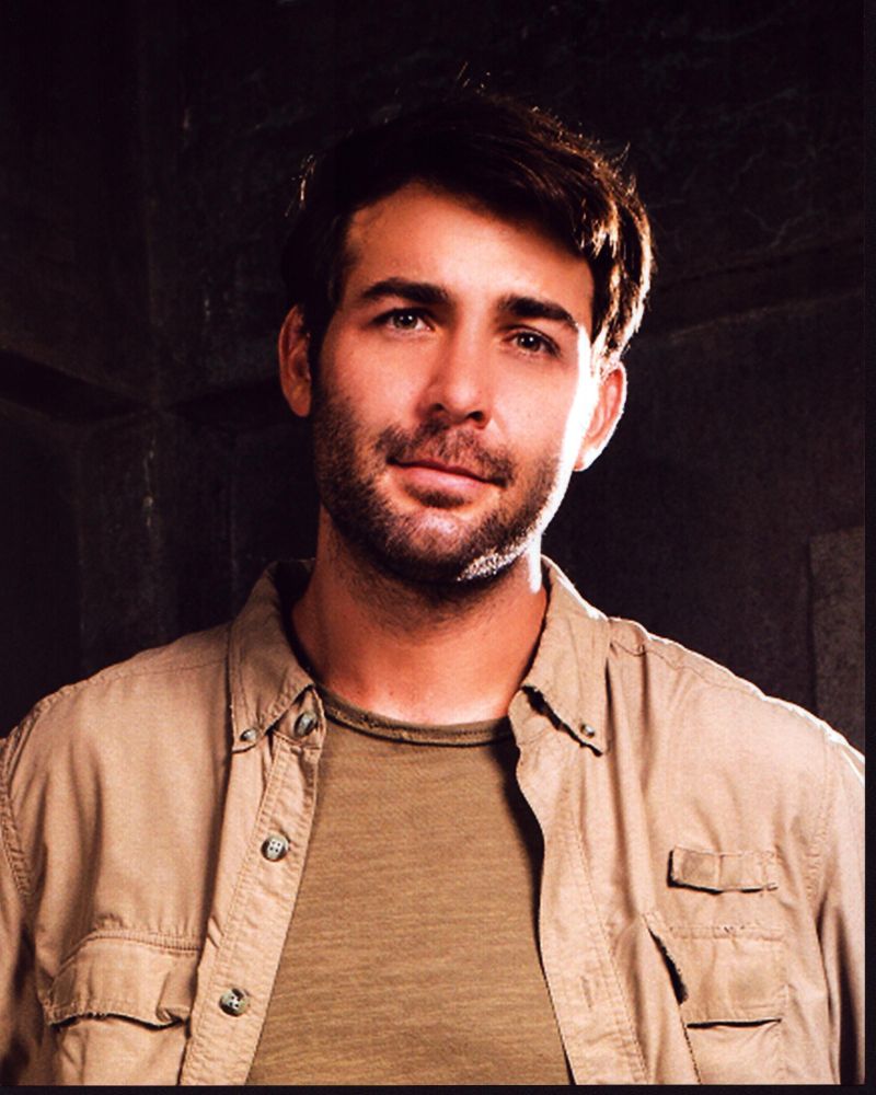 James Wolk Photo Print in Tan Button Down Shirt
