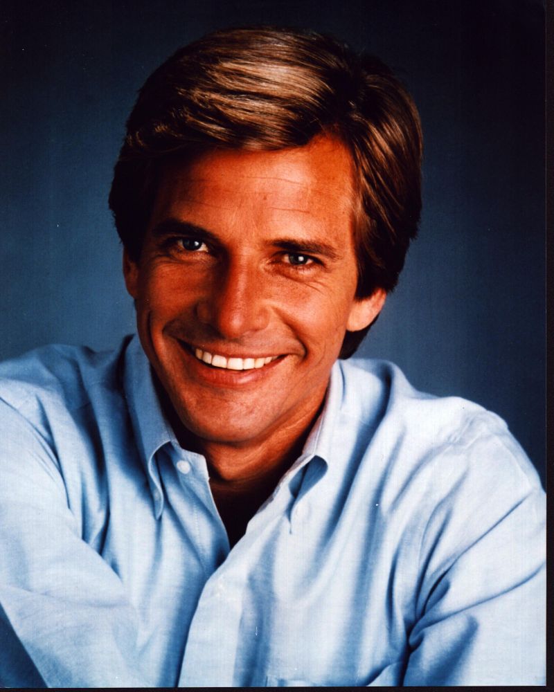 Dirk Benedict headshot photo print in blue top.