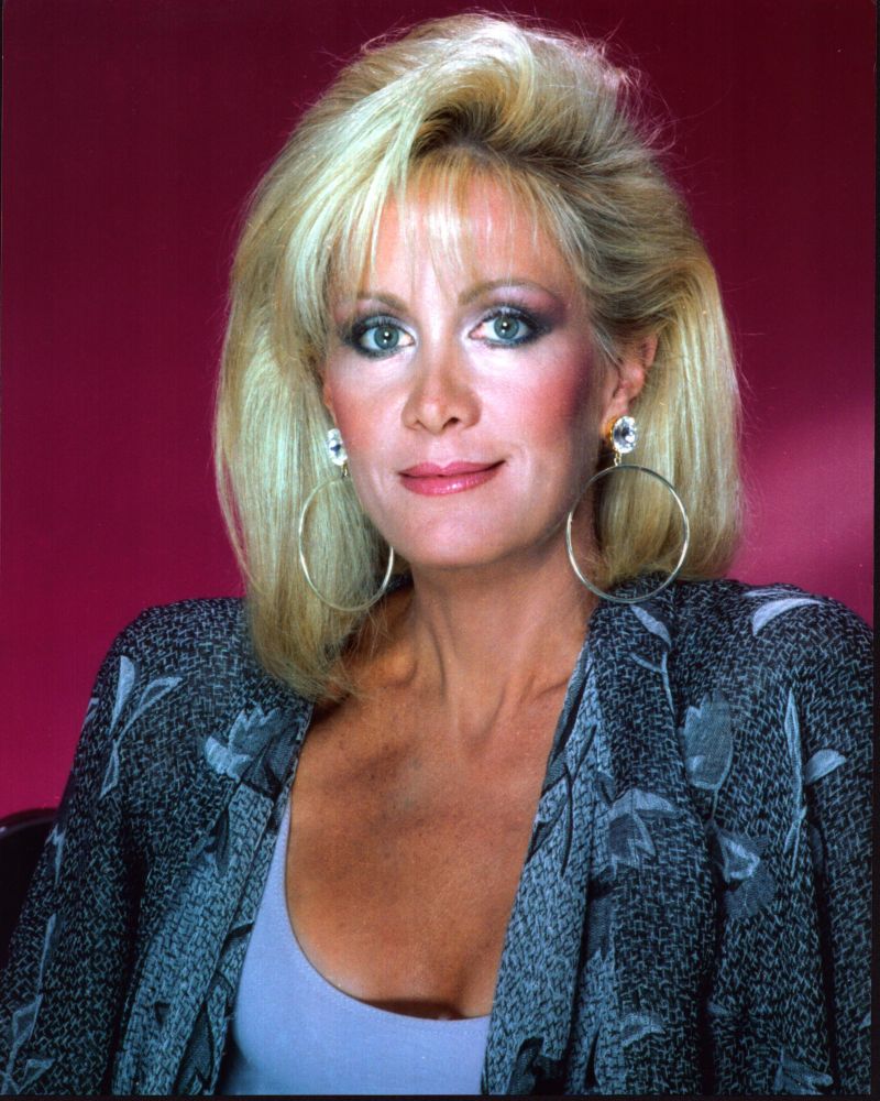 Joan Van Ark headshot in blue top photo print