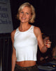 Josie Davis wearing a white tank top photo print.