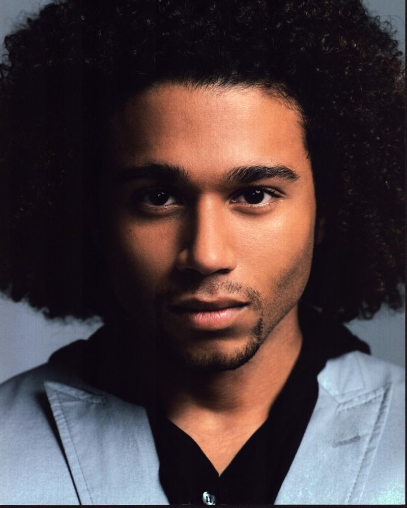 Corbin Bleu headshot in gray jacket photo print.