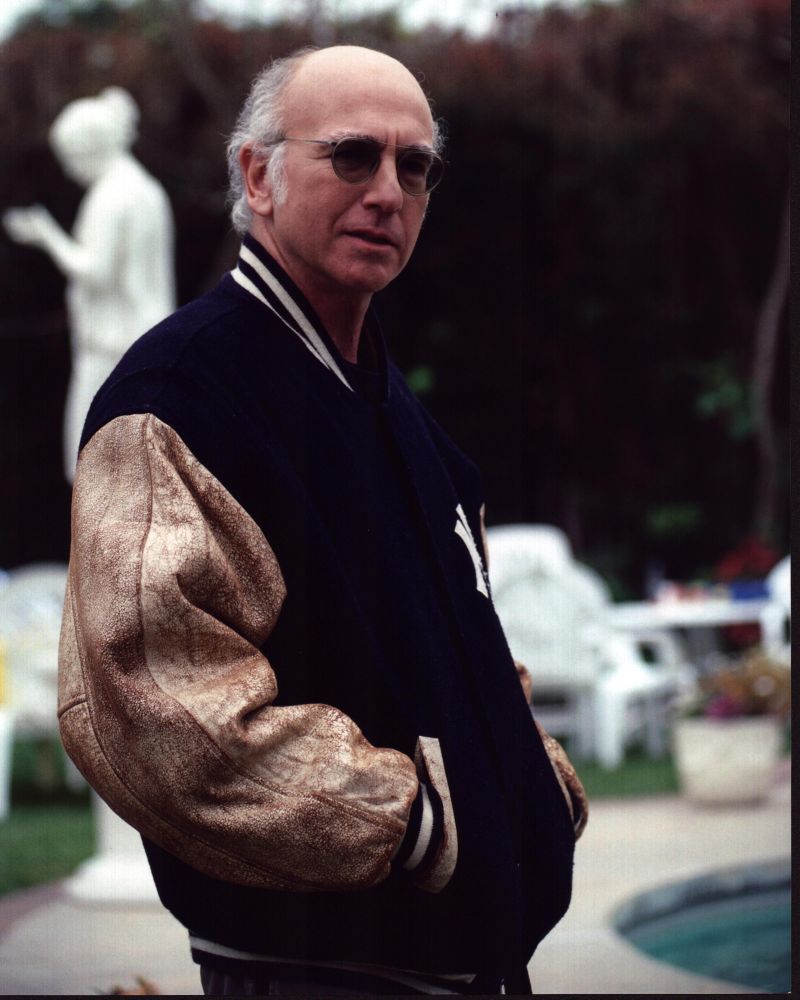 Larry David in NY Yankees jacket photo print.