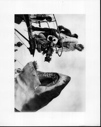 Filming Behind The Scenes Of Jaws Black and White Photo Print