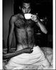 Stephen Dorff Black and White Photo Print - Drinking Coffee in Towel