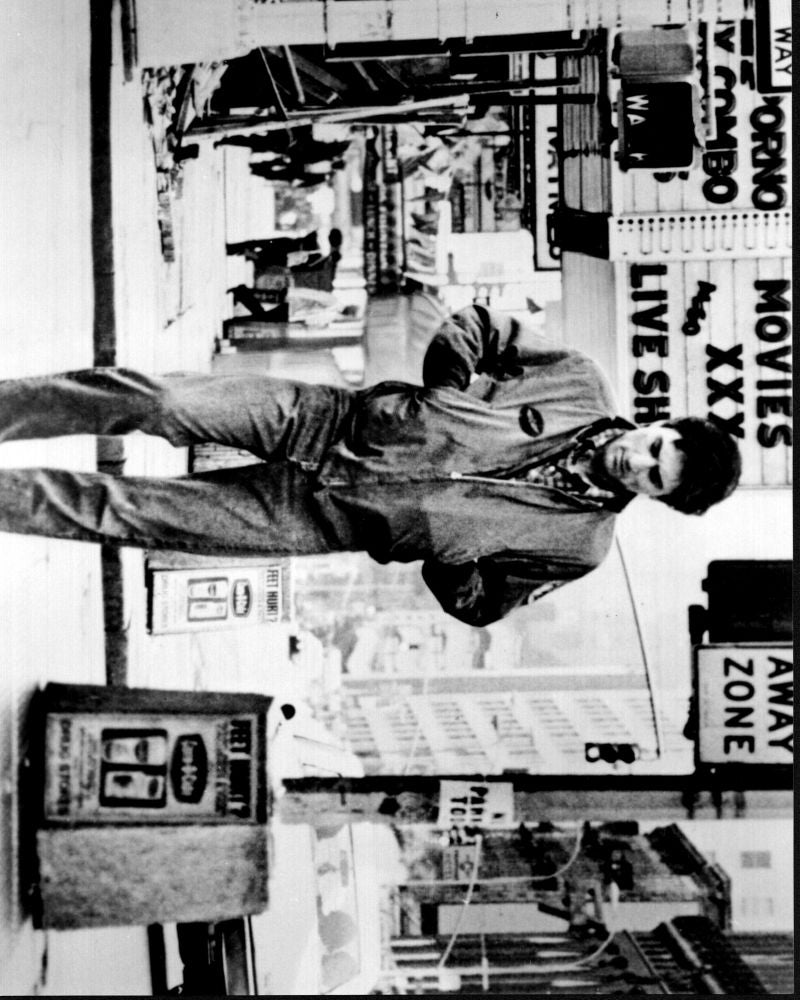 Robert De Niro walking down the street in Taxi Driver black and white photo print.