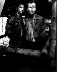 Black and white photo print of Robert De Niro and John Savage in The Deer Hunter.