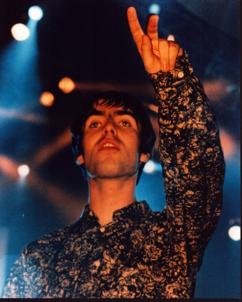 Liam Gallagher On Stage Photo Print in Black and White
