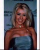 Christina Aguilera stunning photo print in strapless gray top.